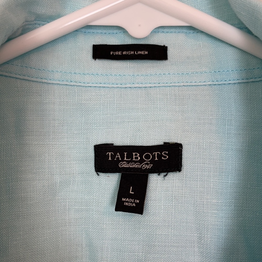Talbots Light Blue Short Sleeve Blouse - Picture 4 of 7